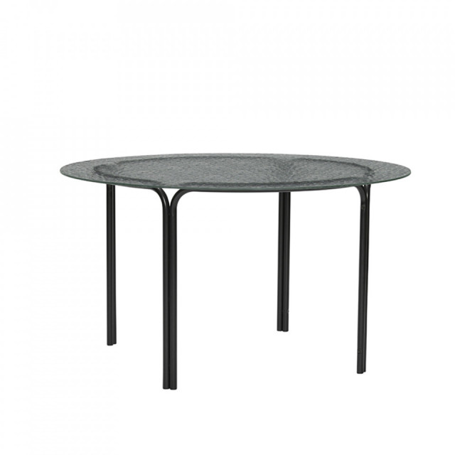 Masuta de cafea neagra din sticla si fier 80 cm Orbit Hubsch