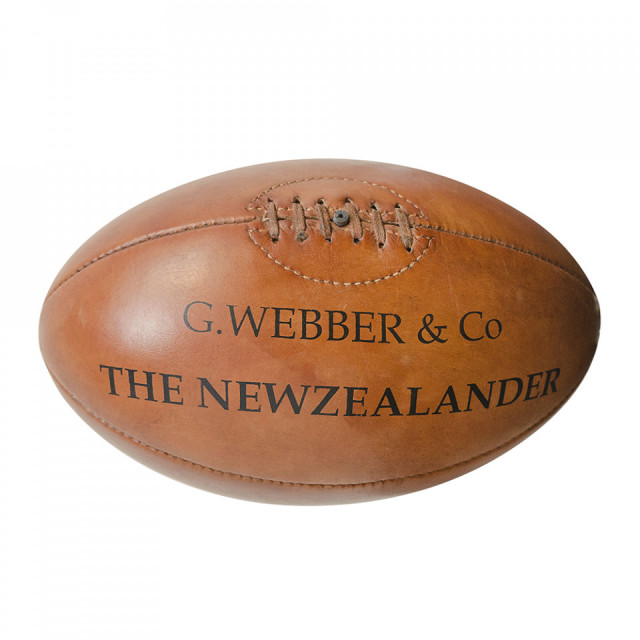 Minge decorativa maro din piele 30 cm Rugbyball Versmissen