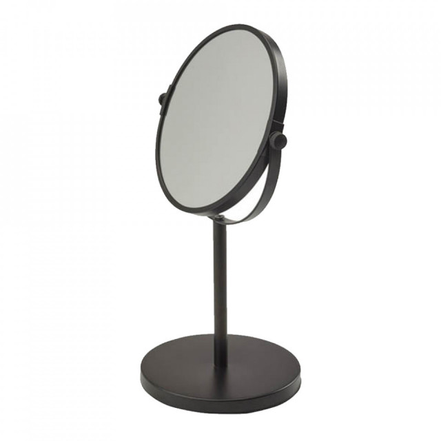 Oglinda cosmetica rotunda neagra din metal 20x32 cm Beau Aquanova