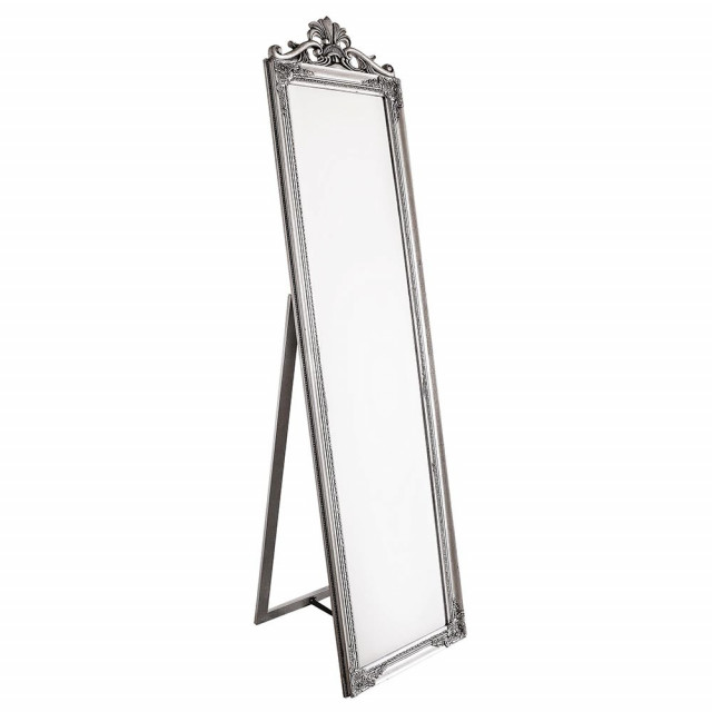 Oglinda de podea dreptunghiulara argintie din lemn de molid 45x180 cm Miro Bizzotto
