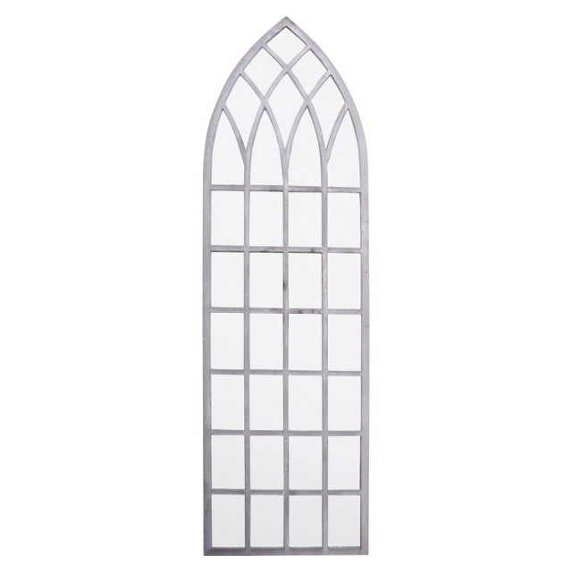 Oglinda decorativa gri din sticla si otel 41x140 cm Church Esschert Design