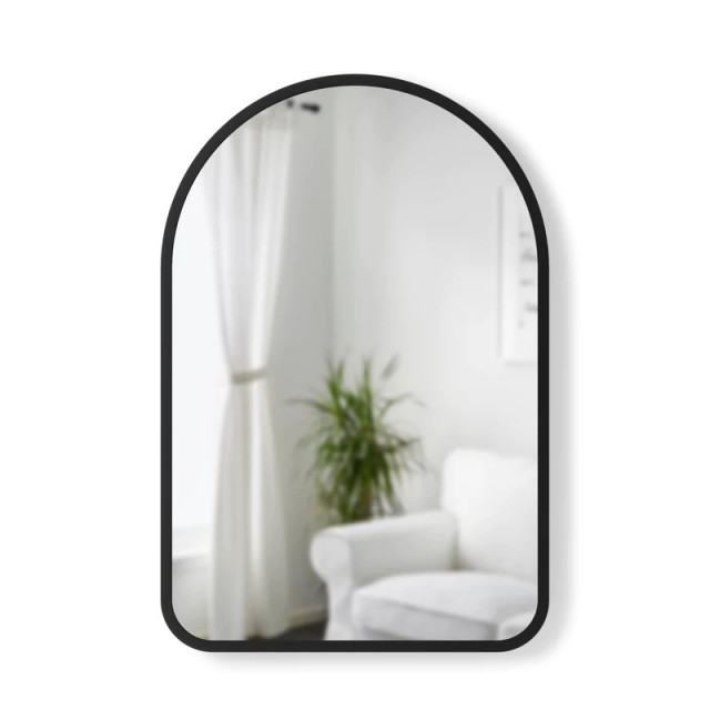 Oglinda dreptunghiulara neagra din fibre sintetice 62x93 cm Hub Arched Umbra