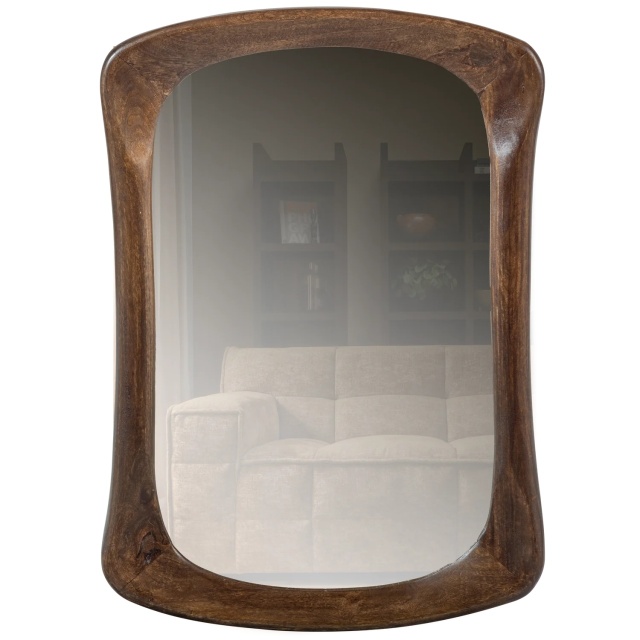 Oglinda ovala maro din lemn 70x100 cm Glittering BePureHome