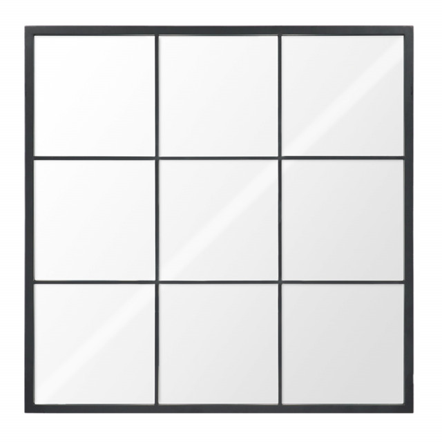 Oglinda patrata neagra din sticla 90x90 cm Eminero Esschert Design
