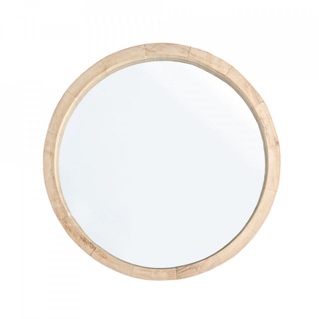 Oglinda rotunda maro din lemn de paulownia 42 cm Tiziano Bizzotto