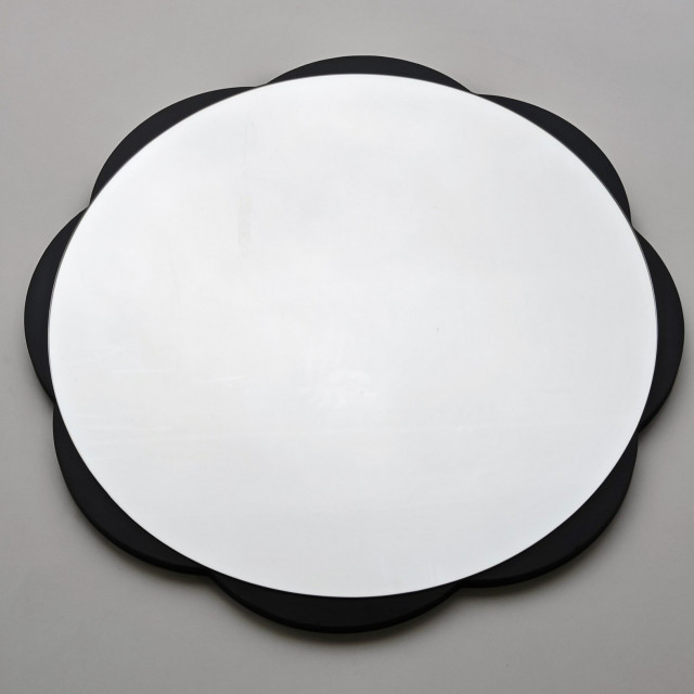 Oglinda rotunda neagra din lemn 65 cm Fiore The Home Collection