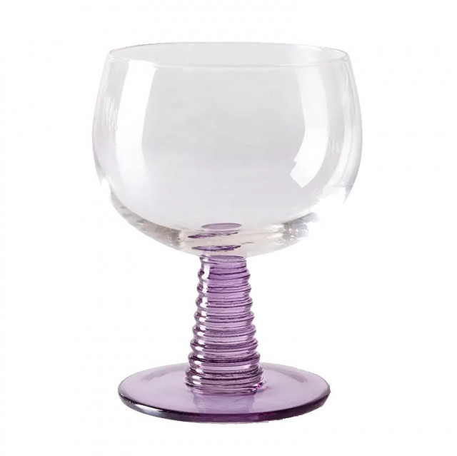 Pahar pentru vin mov din sticla 10x12 cm Swirl HKliving