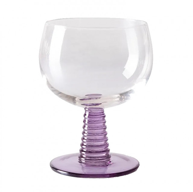 Pahar pentru vin mov din sticla 350 ml Swirl HKliving