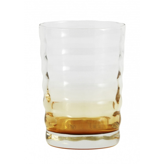 Pahar transparent/maro chihlimbar din sticla 7,5x10,5 cm Jog Nordal