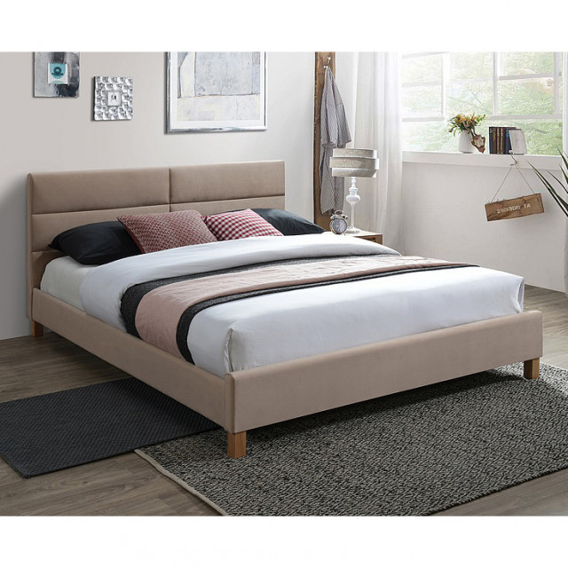 Pat bej din catifea 160x200 cm Sierra The Home Collection