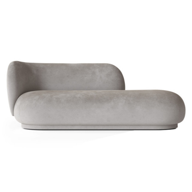 Pat de zi gri din catifea 203 cm Rico Faded Concrete Ferm Living