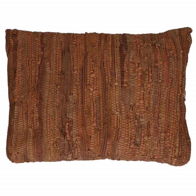 Perna decorativa dreptunghiulara maro din piele reciclata 40x60 cm Raw Pomax