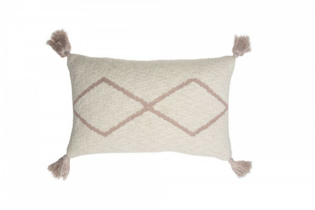 Perna dreptunghiulara crem/roz din bumbac 25x40 cm Little Oasis Nat Pale Pink Lorena Canals