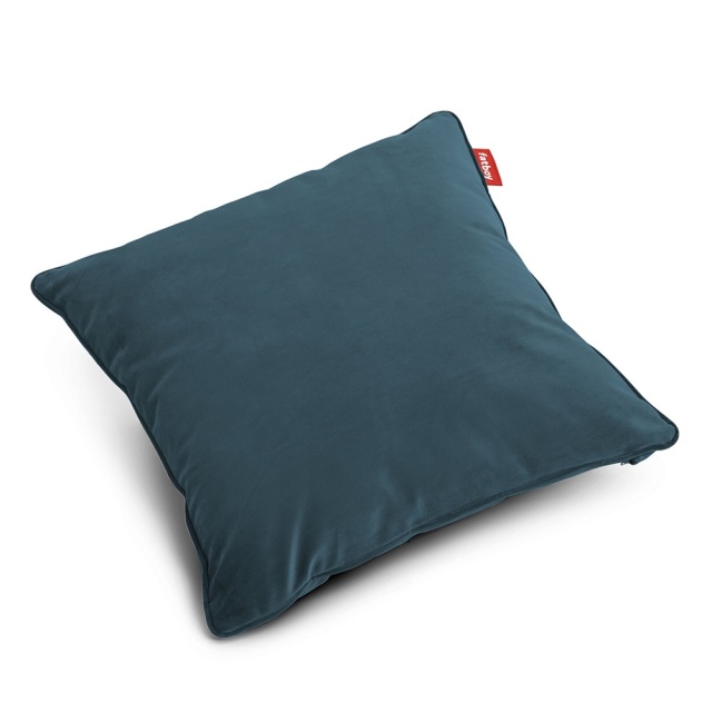 Perna patrata albastru petrol din catifea 50x50 cm Velvet Fatboy
