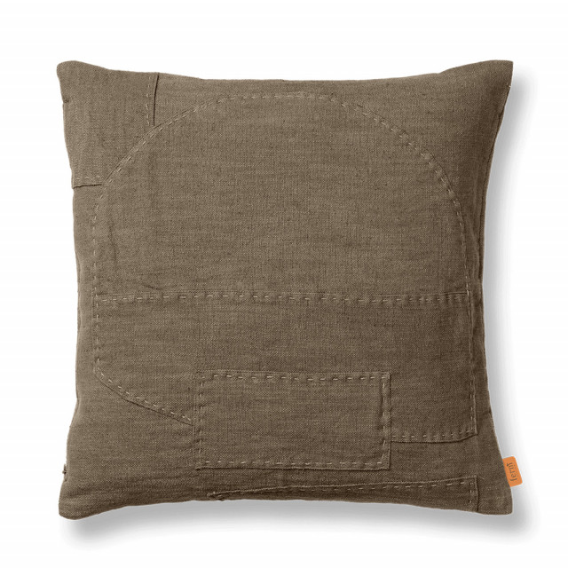 Perna patrata grej din fibre naturale 50x50 cm Darn Ferm Living