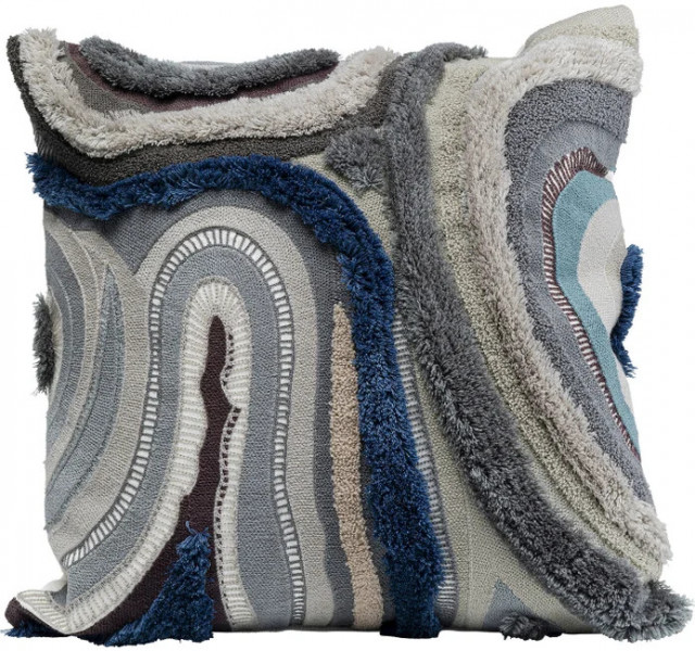 Perna patrata multicolora din fibre sintetice 45x45 cm Lava Grey Kare