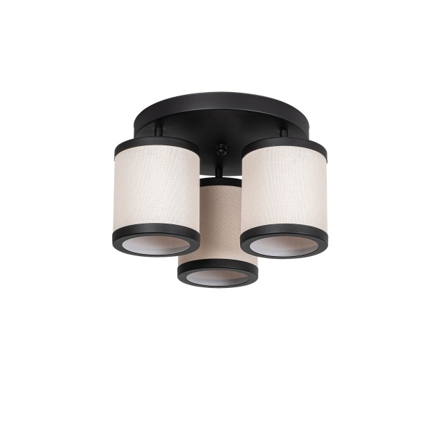 Plafoniera neagra/alba din metal cu 3 becuri Way The Home Collection