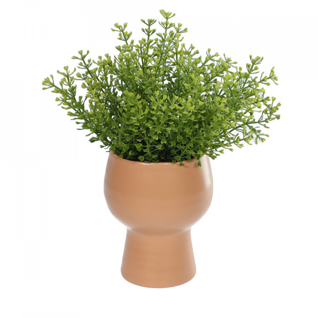 Planta artificiala cu ghiveci din polietilena si ceramica 22 cm Myriophyllum Kave Home