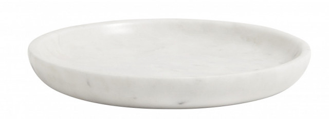 Platou decorativ alb din marmura 17 cm Alci Nordal
