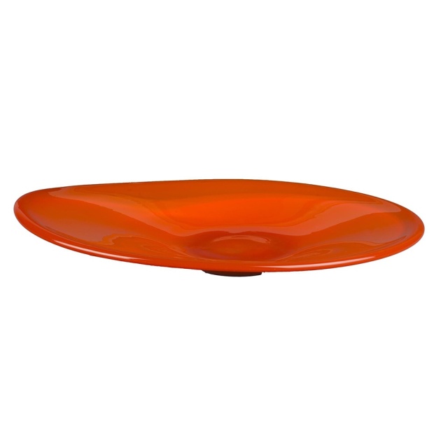 Platou rotund portocaliu din sticla 37 cm Gable Dutchbone