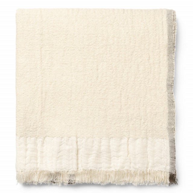 Pled alb antic din fibre naturale 120x170 cm Weaver Ferm Living