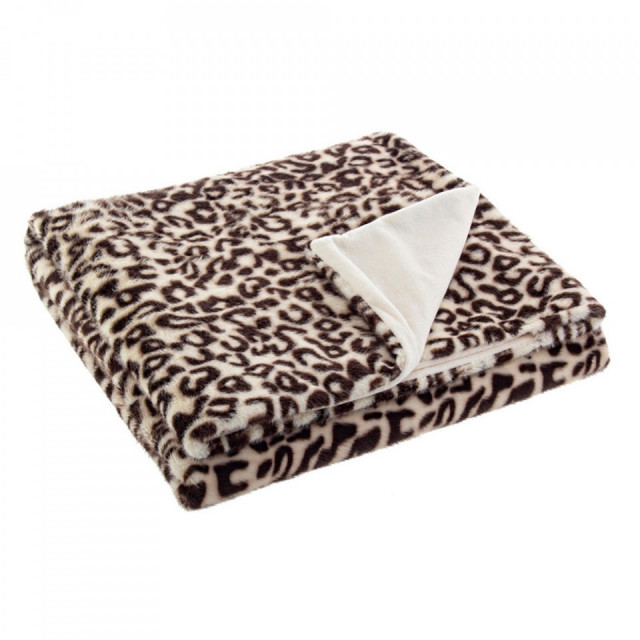 Pled bej/maro din poliester 120x150 cm Ashlee Spotted Bizzotto