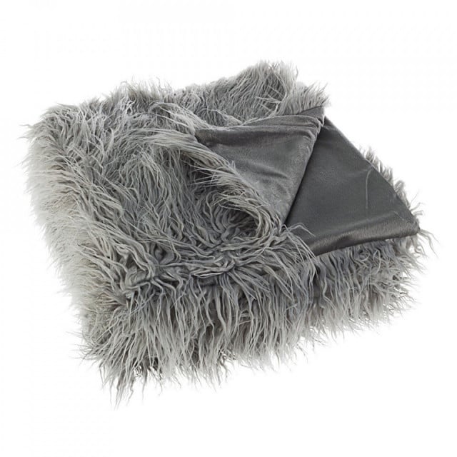 Pled gri din fibre sintetice 120x150 cm Alesha Bizzotto