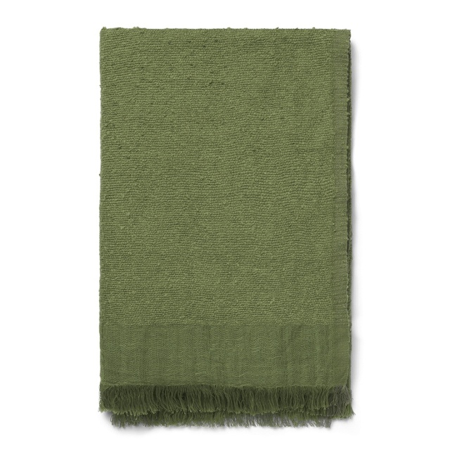 Pled verde din fibre naturale 120x170 cm Weaver Ferm Living