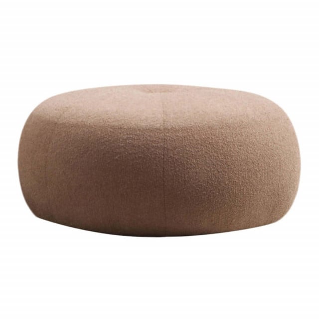 Puf rotund bej cappuccino din textil 55 cm Tina The Home Collection