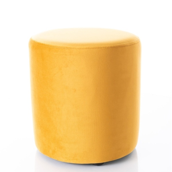 Puf rotund galben curry din catifea 33 cm Doti C The Home Collection