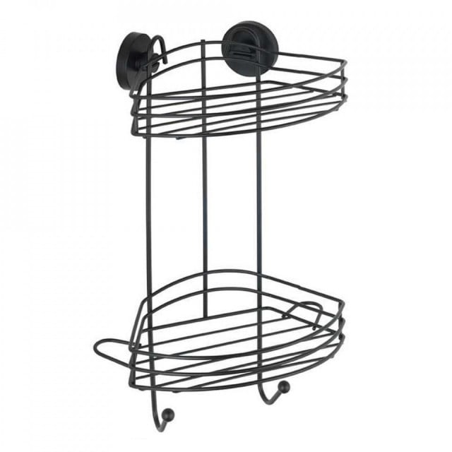 Raft pentru baie negru din metal 23 cm Bari Corner Wenko