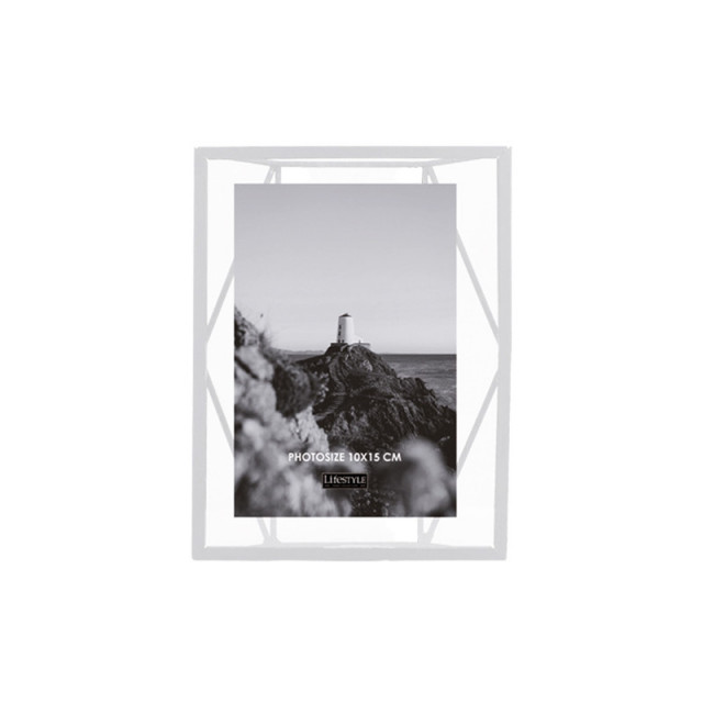 Rama foto alba/transparenta din metal si sticla pentru perete 16x21 cm Nuri LifeStyle Home Collection