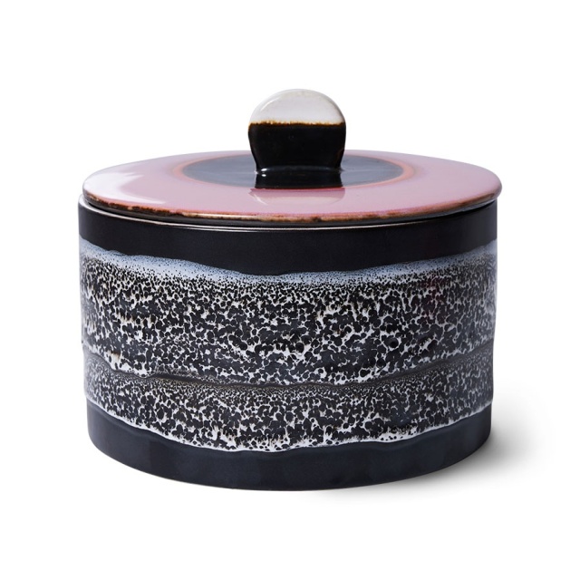 Recipient cu capac negru din ceramica 1,65 L Disco HKliving