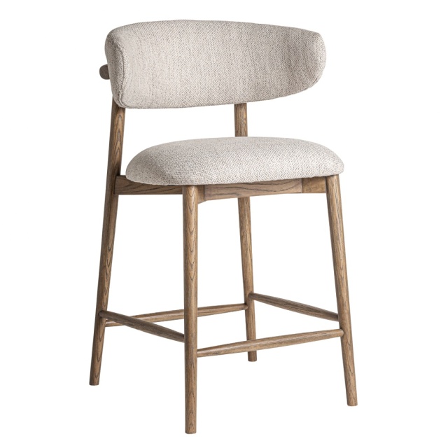 Scaun bar bej/maro din textil Laires Vical Home