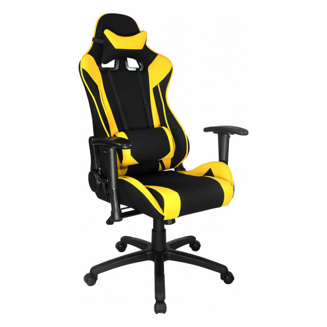 Scaun birou gaming galben/negru ajustabil din textil Viper The Home Collection