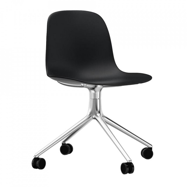 Scaun birou rotativ negru/argintiu din polipropilena si aluminiu Form 4W Normann Copenhagen