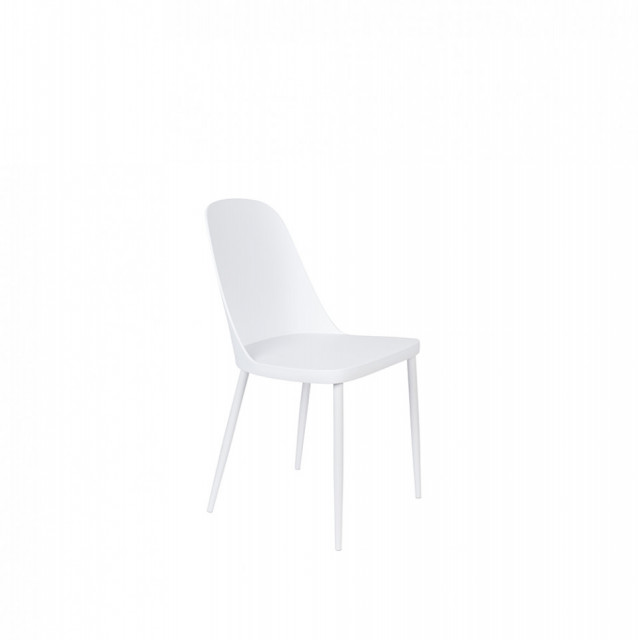 Scaun dining alb din plastic si metal Pip All White The Home Collection