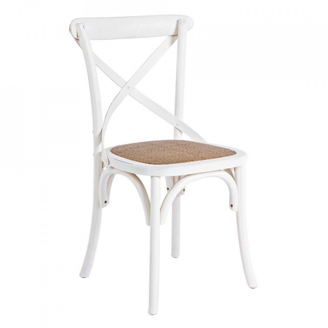 Scaun dining alb/maro din ratan Cross Bizzotto