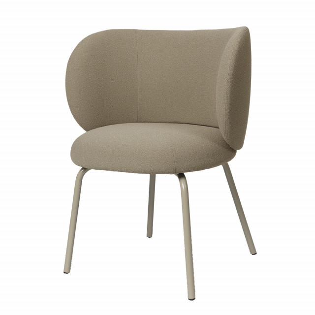 Scaun dining crem din textil Rico Ferm Living