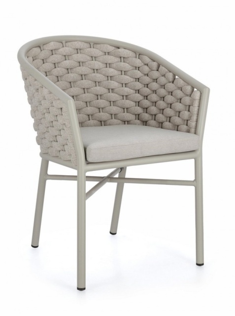 Scaun dining exterior gri din metal Margalida Bizzotto