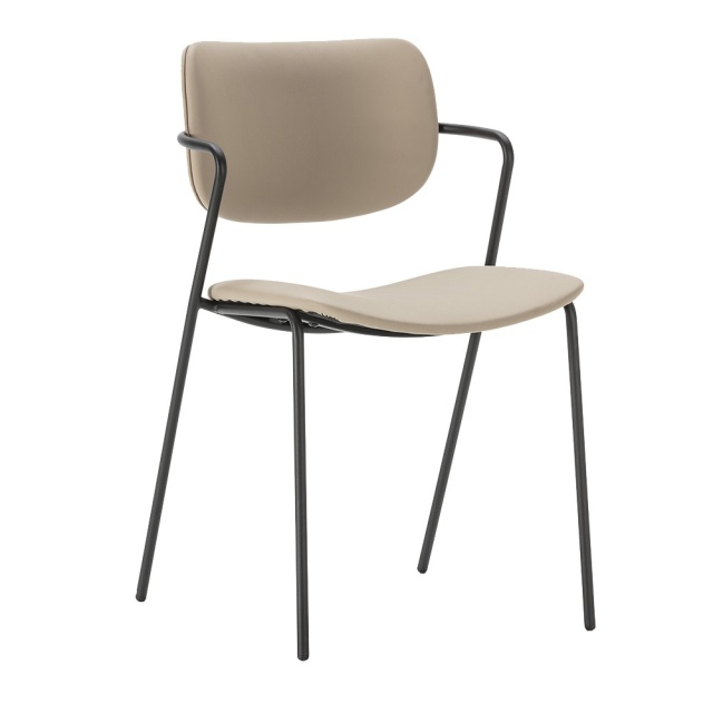 Scaun dining grej din piele ecologica Maika The Home Collection