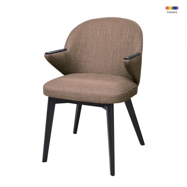 Scaun dining grej/negru din poliester si policarbonat Costes Gris Taupe Versmissen