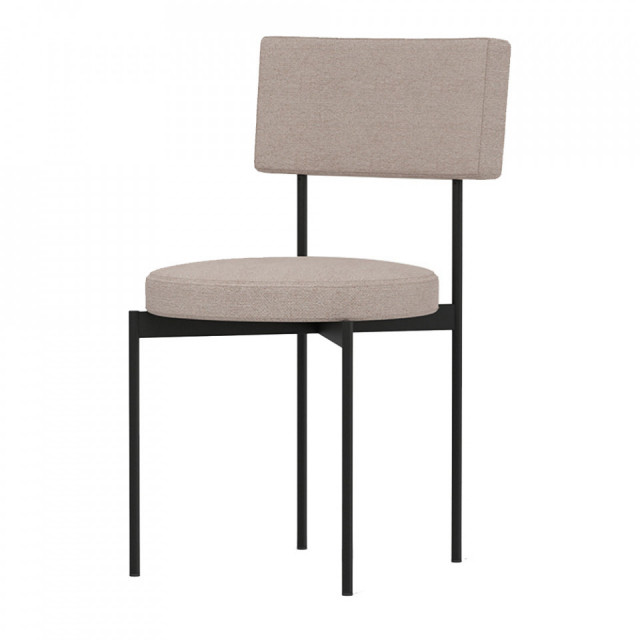 Scaun dining gri din textil Black HKliving