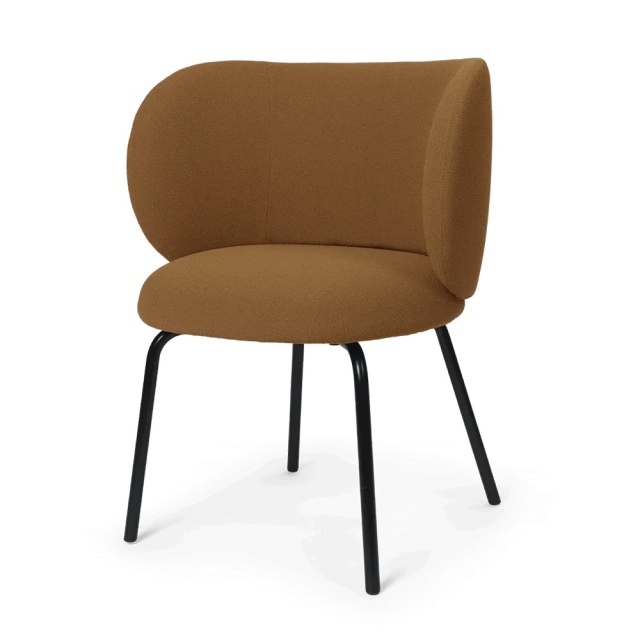 Scaun dining maro caramel din textil Rico Ferm Living