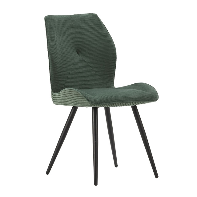 Scaun dining verde din textil Adaya The Home Collection