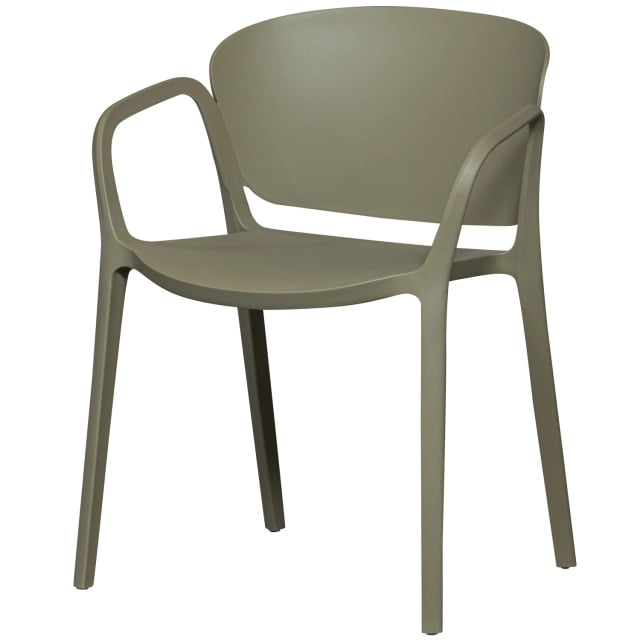 Scaun exterior dining verde din plastic Bent Woood