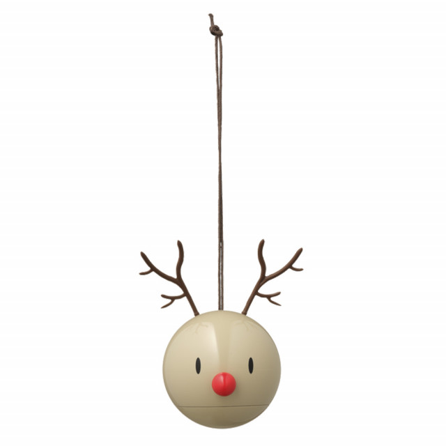 Set 2 decoratiuni suspendabile bej 8 cm Reindeer Hoptimist