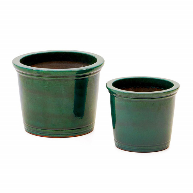 Set 2 ghivece verzi din ceramica Presili Kave Home