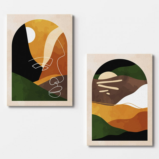Set 2 tablouri multicolore din fibre naturale 50x70 cm Issa The Home Collection