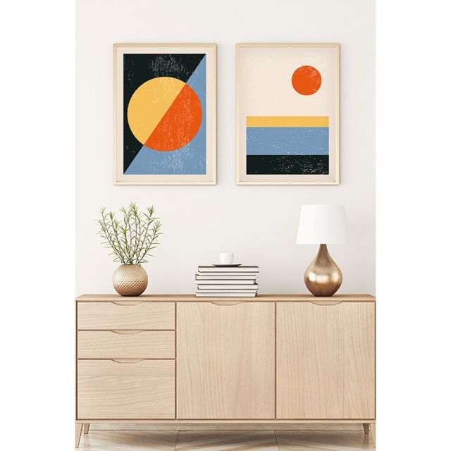 Set 2 tablouri multicolore din lemn 50x70 cm Hudson The Home Collection